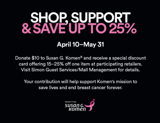 Susan G Komen discount at great mall